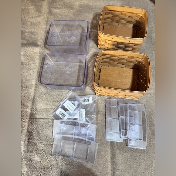 Longaberger Card File Baskets (Set of 2) with Basket protecters and Dividers EUC - Picture 2 of 8